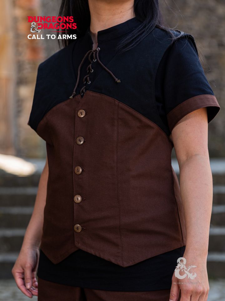 D&D rogue hooded vest brown 2