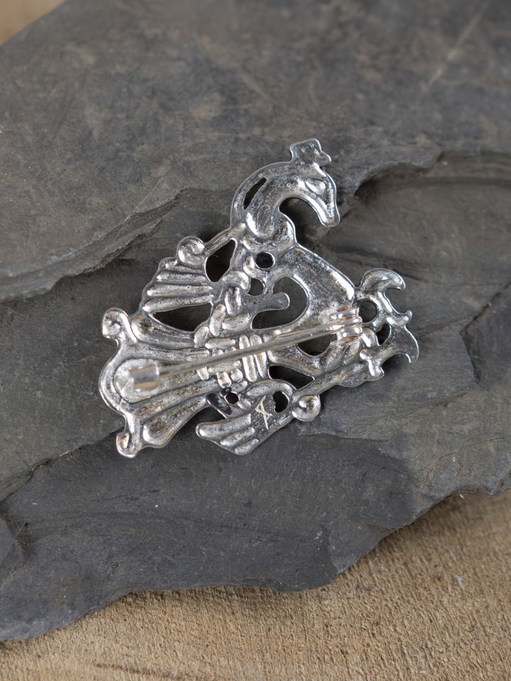 Silver Viking Age peacock brooch 2