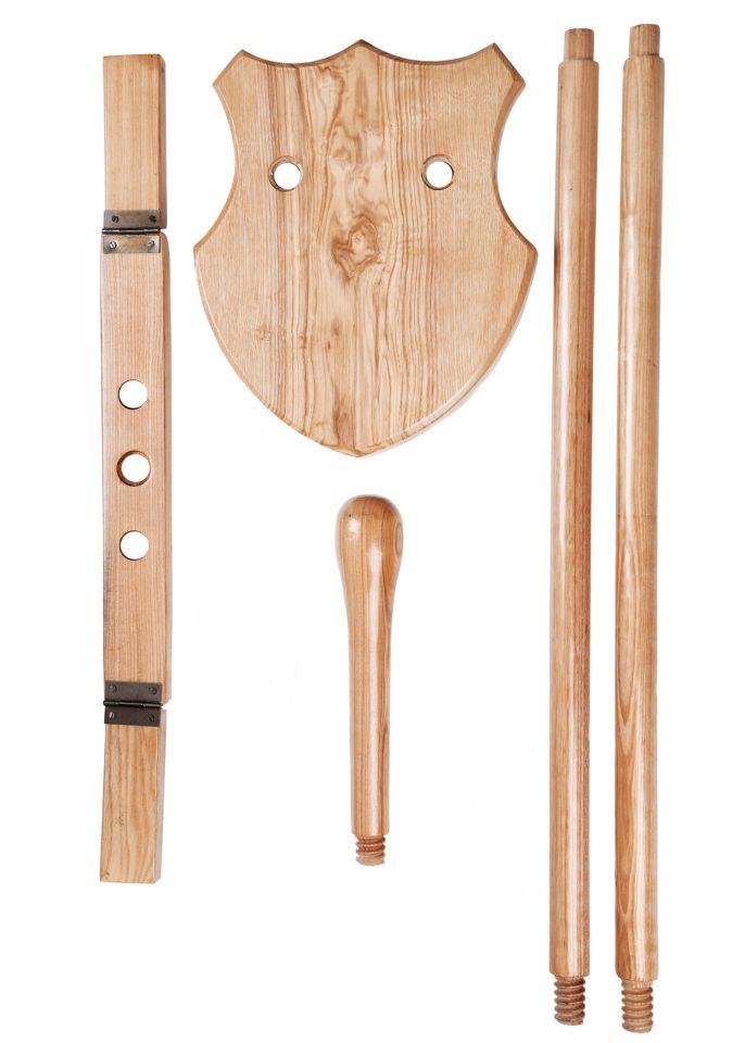 Wooden stand for helmets and armor 2