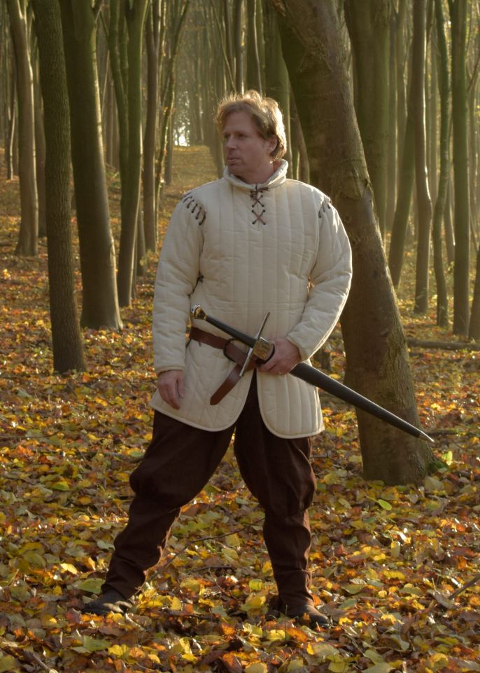 Long gambeson with detachable sleeves natural XL 2