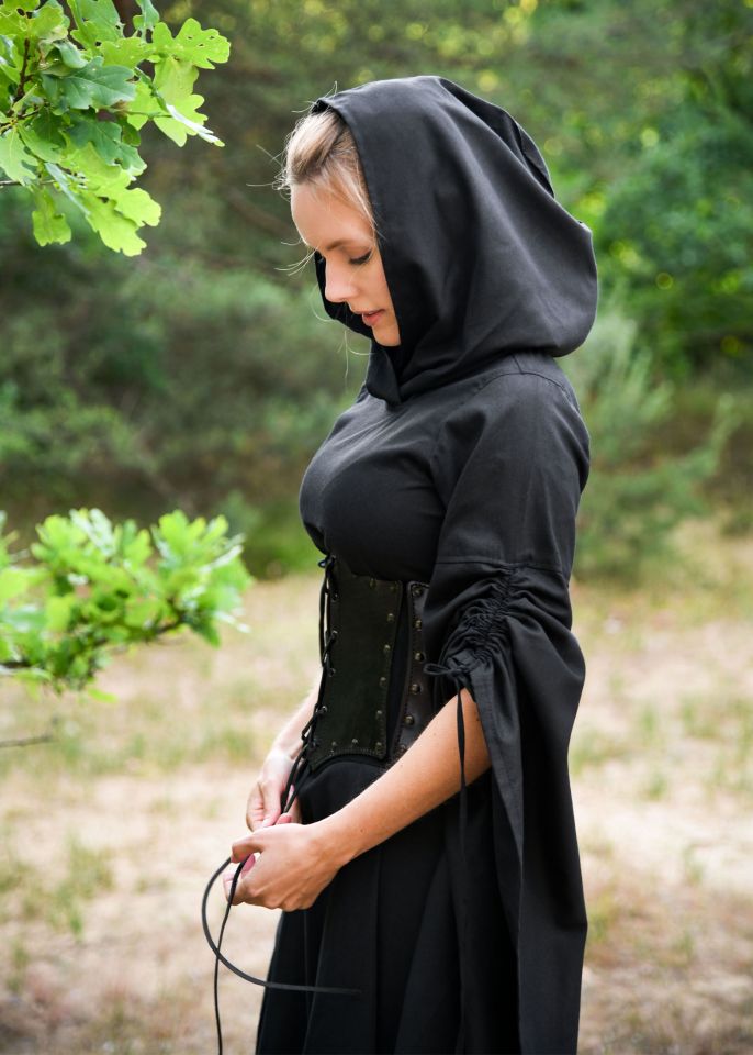 Medieval dress Isra with hood black XXL 2