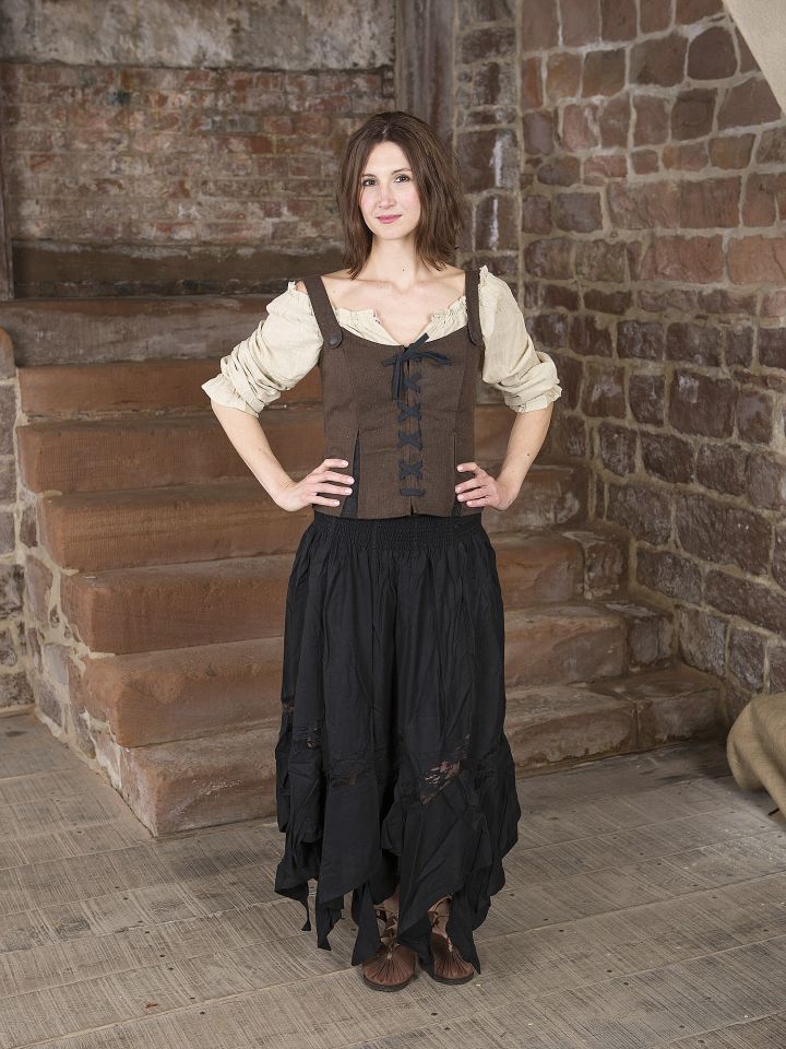 Cotton bodice Lea brown 2