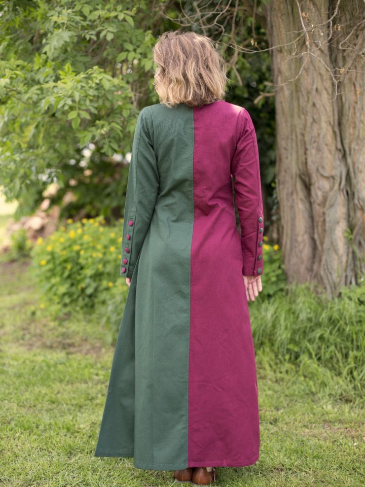 Mi-Parti medieval dress dark green/bordeaux 2