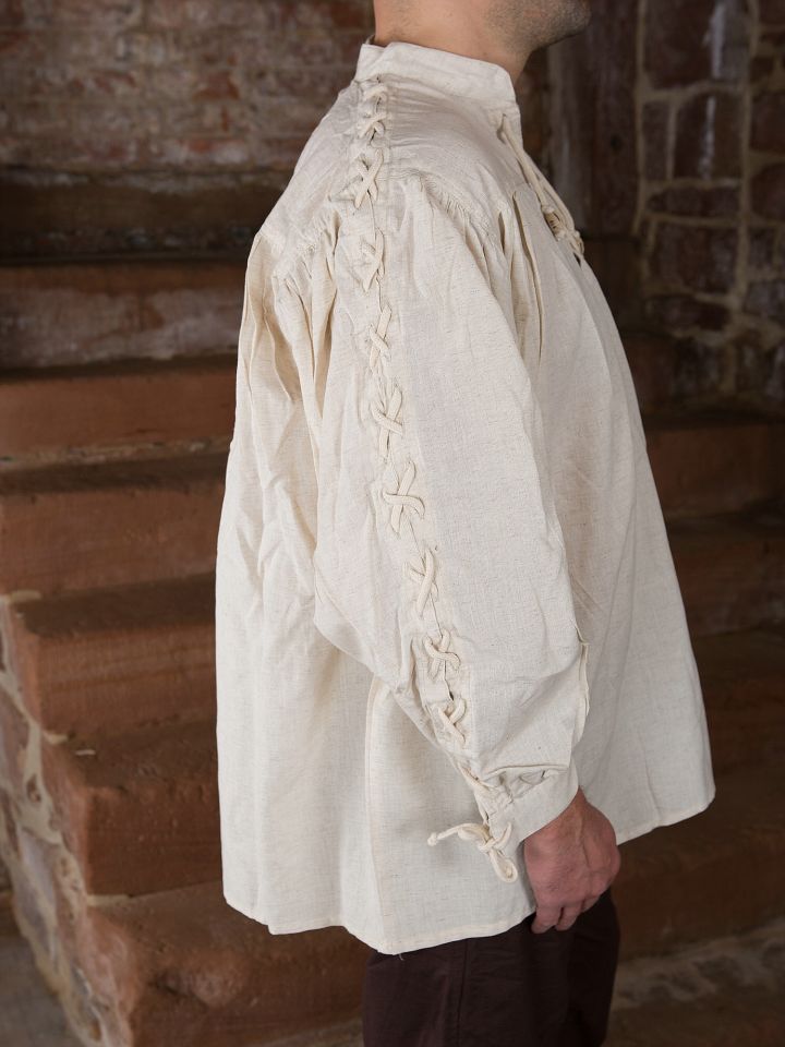 Medieval shirt with laced sleeves, natural L 2
