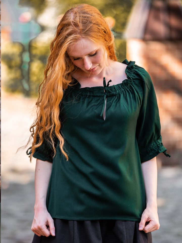 Dark green cotton summer blouse 2