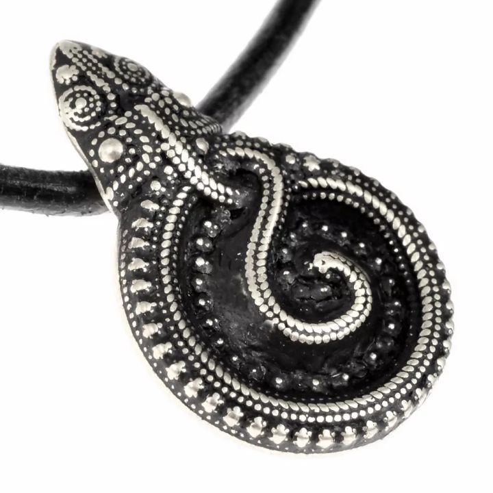 Silver-plated snake amulet from Gørding 2