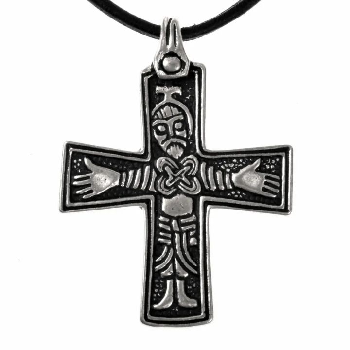 Viking cross pendant - silver-plated 2