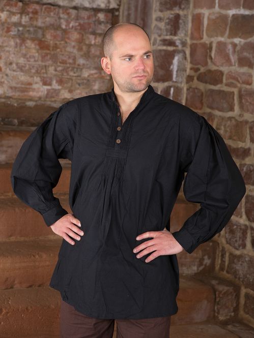 Pintuck shirt with black wooden buttons M 2
