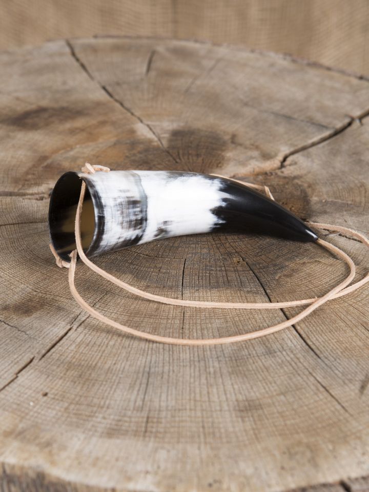 Drinking Horn with mounted leather strap 0,2l 2