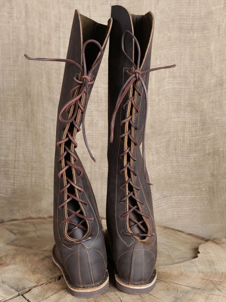 Brown nubuck leather high boots 2