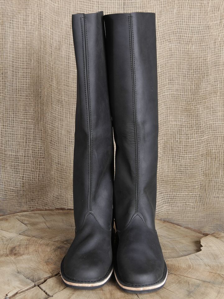 High nubuck leather boots black 2