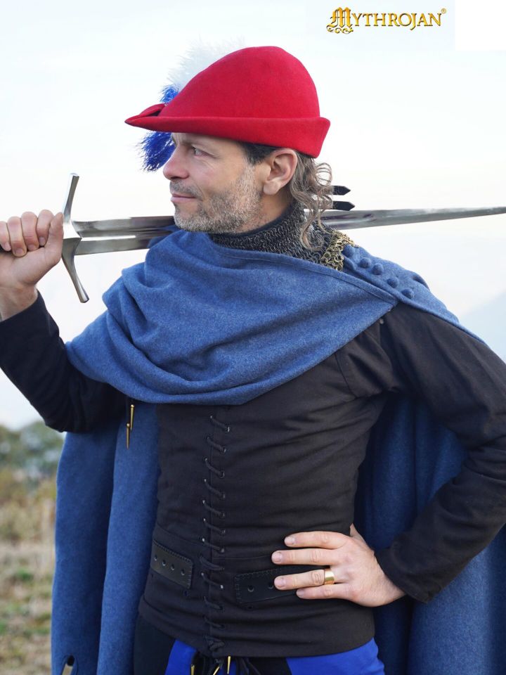 Medieval Bockstenmann woolen cloak blue 2
