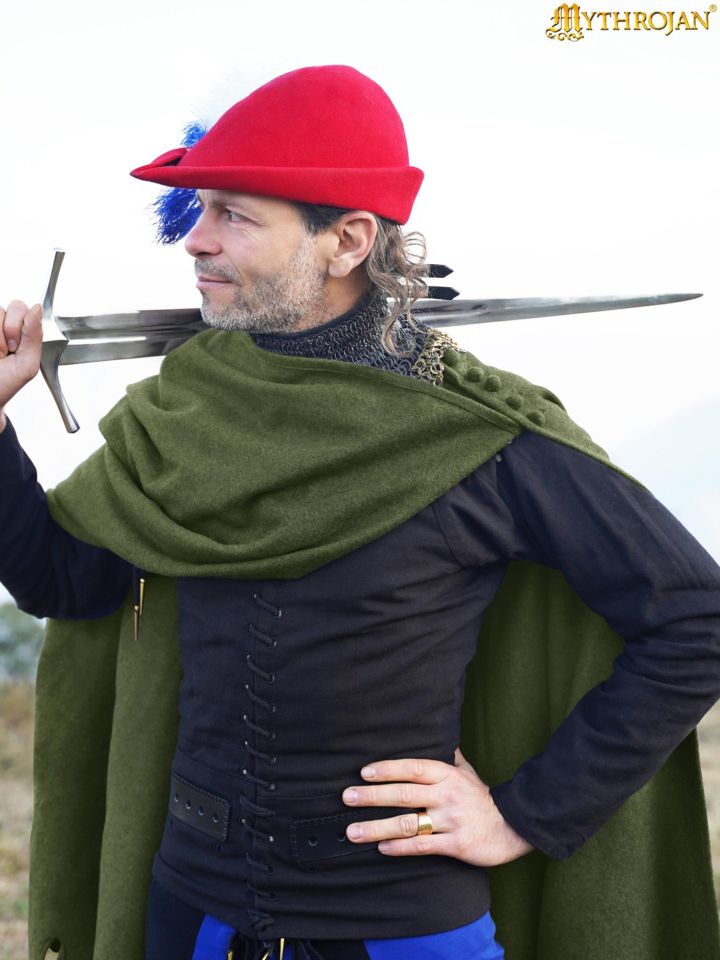 Medieval Bockstenmann woolen cloak green 2