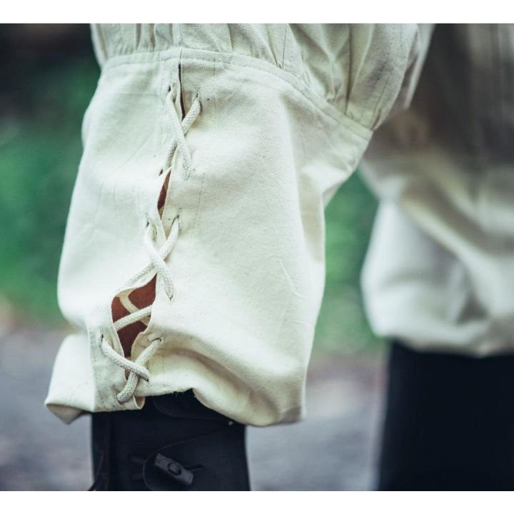 Pants with leg lacing natural 2