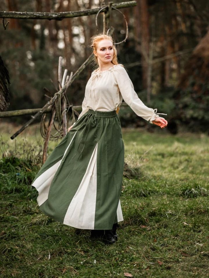 Medieval skirt Isabella green-natural L/XL 2