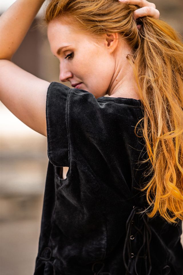 Black velvet bodice vest M 2