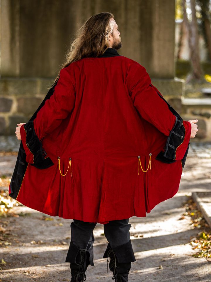 Velvet frock coat red-black 2