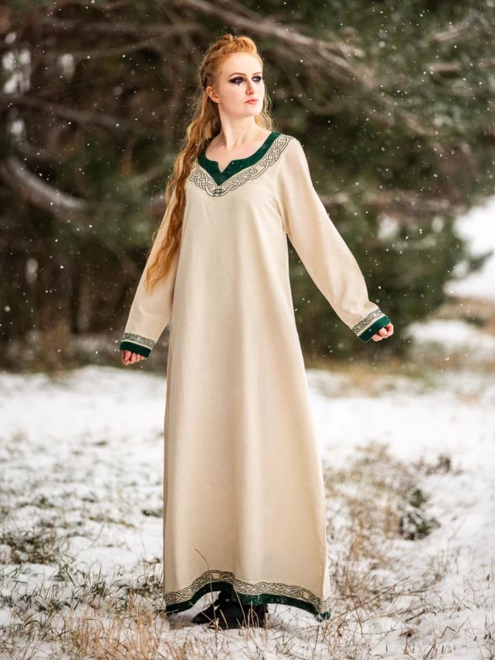 Viking dress Lagertha natural-green L 2