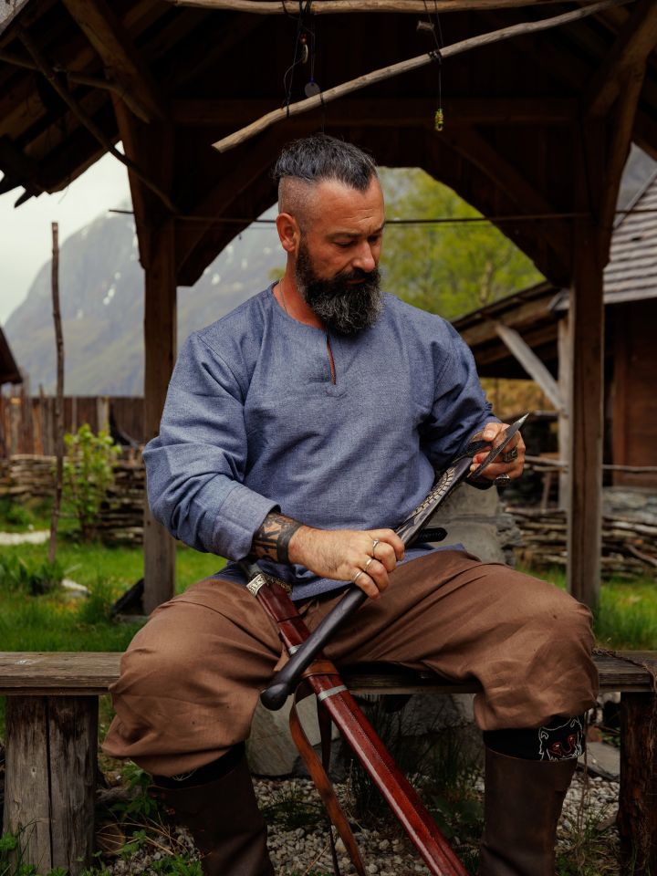 Viking tunic Torsten blue-grey 2
