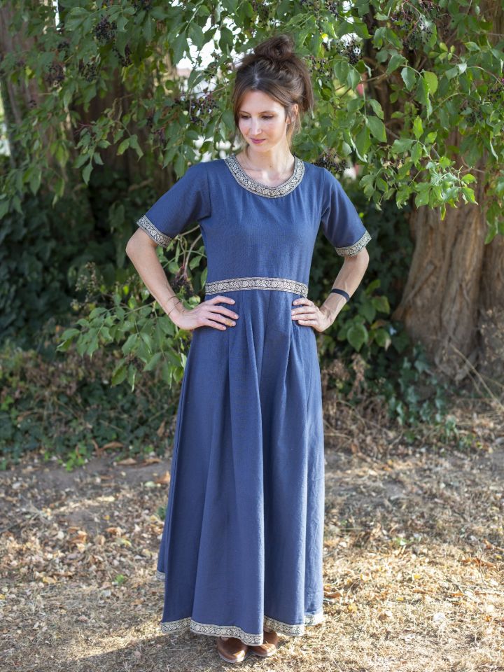 Short sleeve dress with blue border XXXL 2