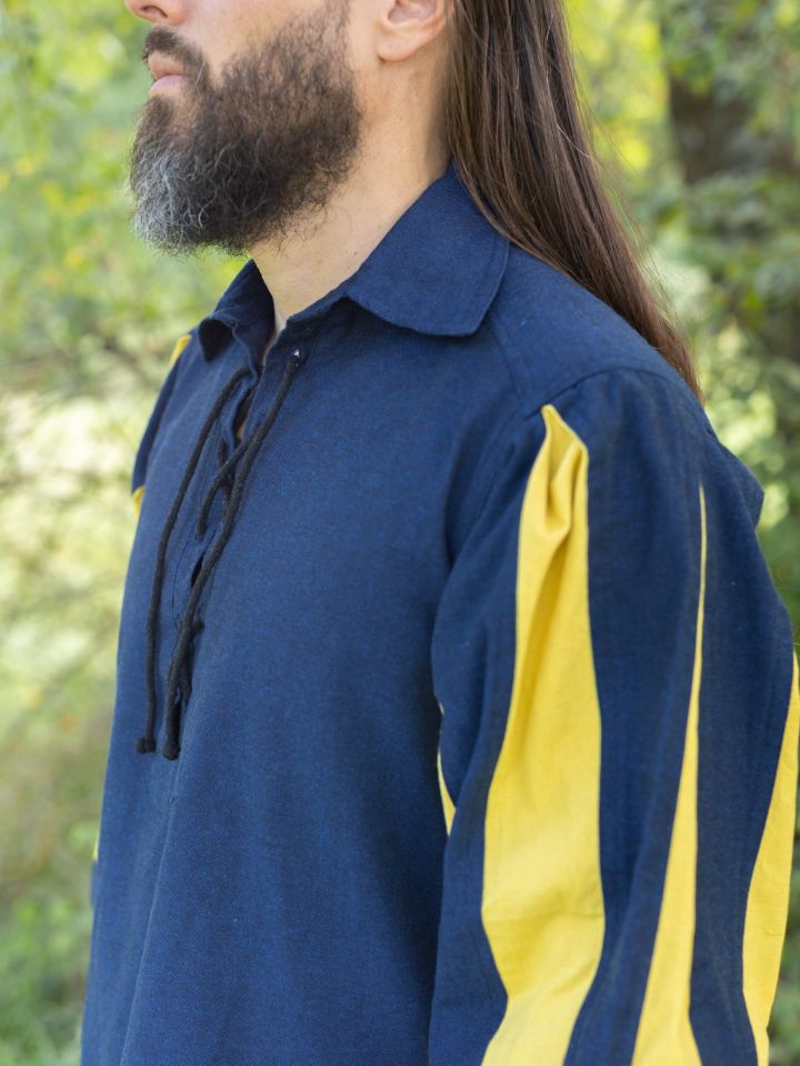 Landsknecht lace-up shirt Titurel blue-yellow XXL/XXXL 2