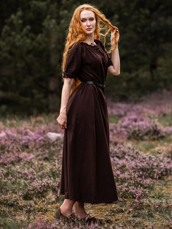 Short sleeve dress Brida brown L 2