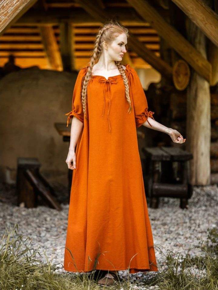 Short sleeve dress Brida rust red L 2