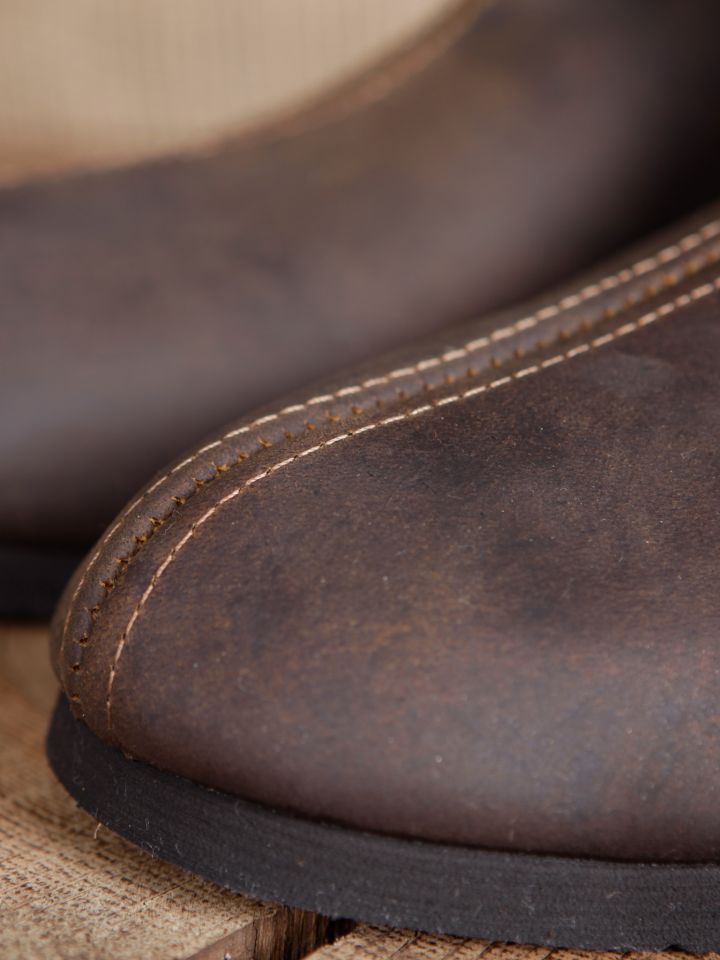 Brown nubuck leather top boots 2