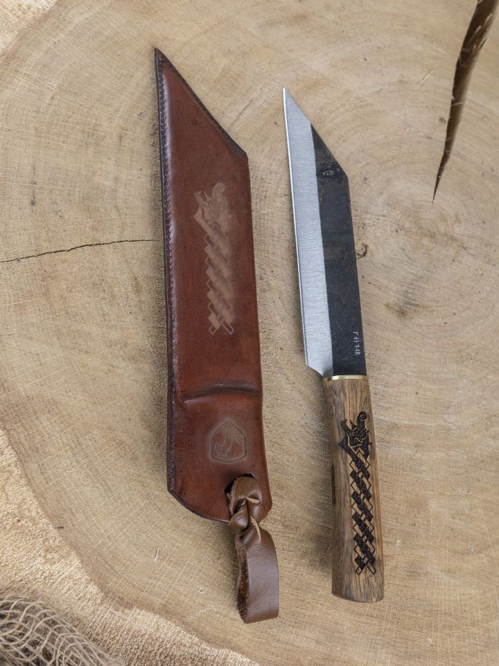 Viking sax knife with leather sheath 2