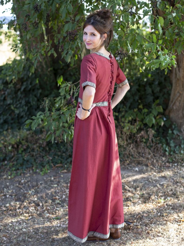 Short sleeve dress with red border M 2