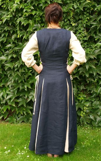 Sleeveless linen dress blue L 2