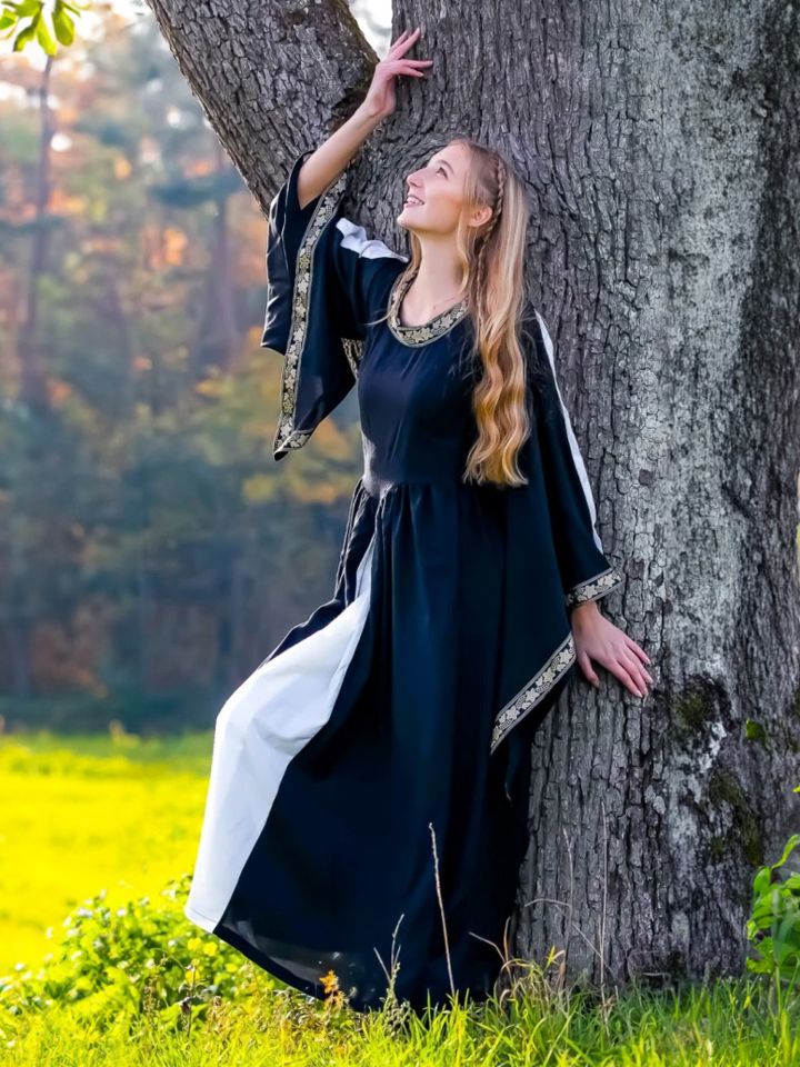 Elegant dress with black-nature border M 2