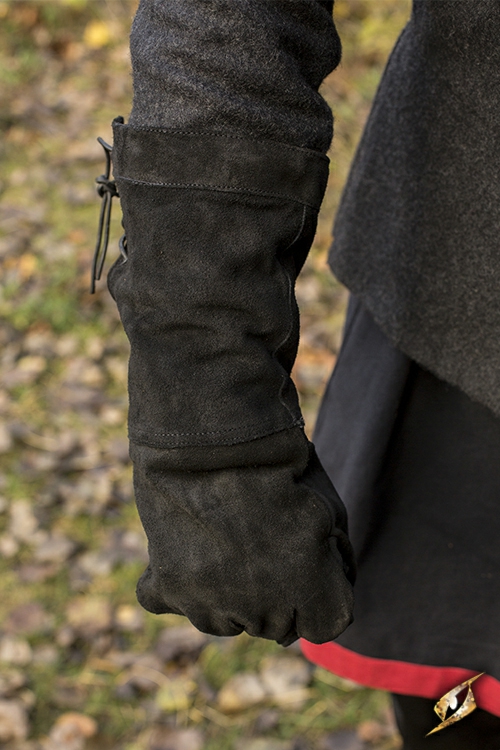 Suede gloves black 2
