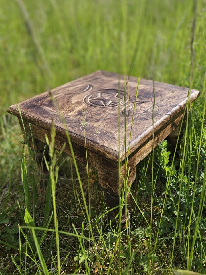 Altar table Triple Moon mango wood 2