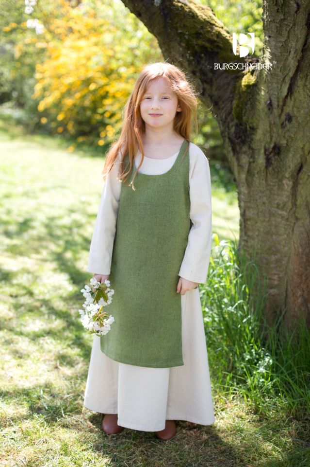 Children's overdress Ylva lime green 2