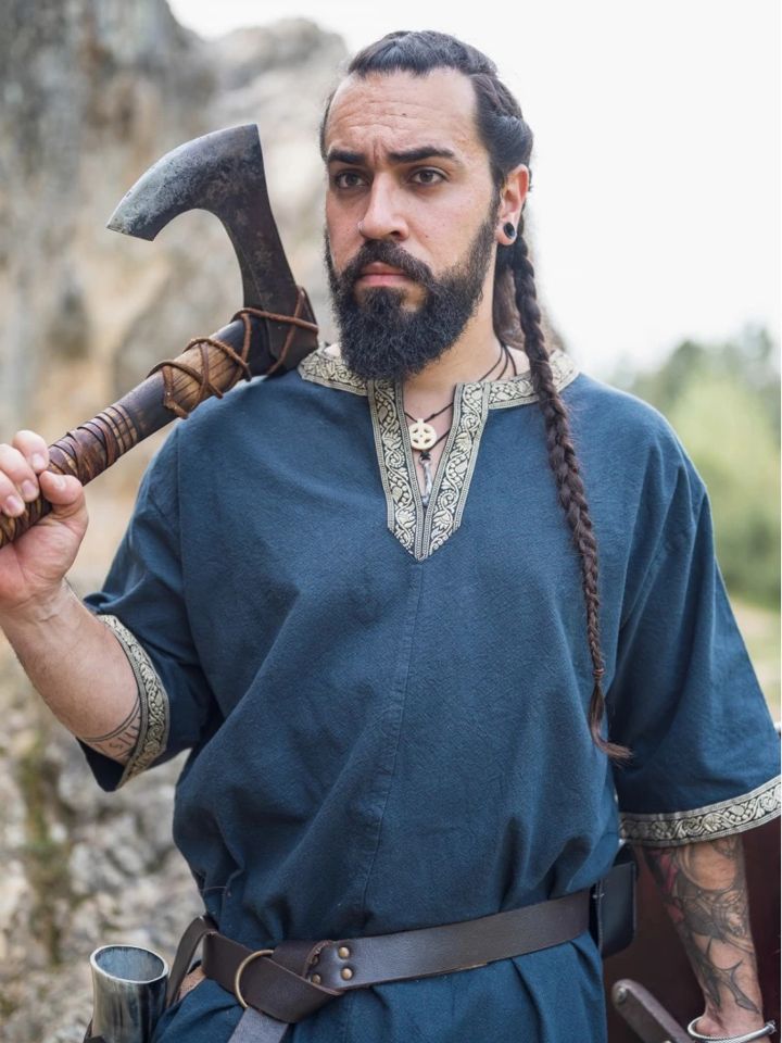 Long tunic short-sleeved blue 2