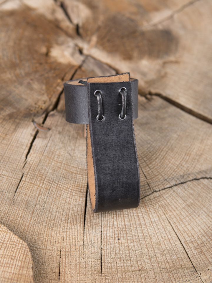 Leather drinking horn holder black 2