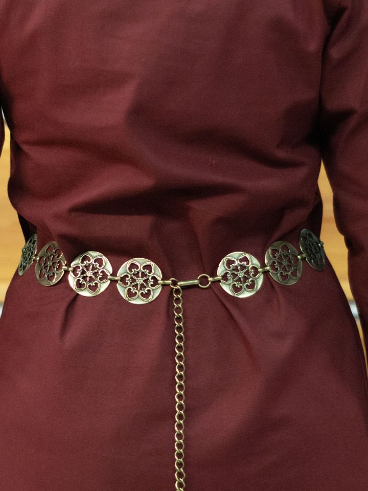 Chain belt with ornamental pattern antique brass 2