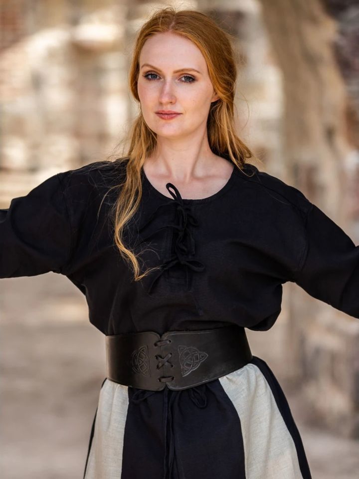 Alana corset belt with Celtic embossing black 110 cm  2
