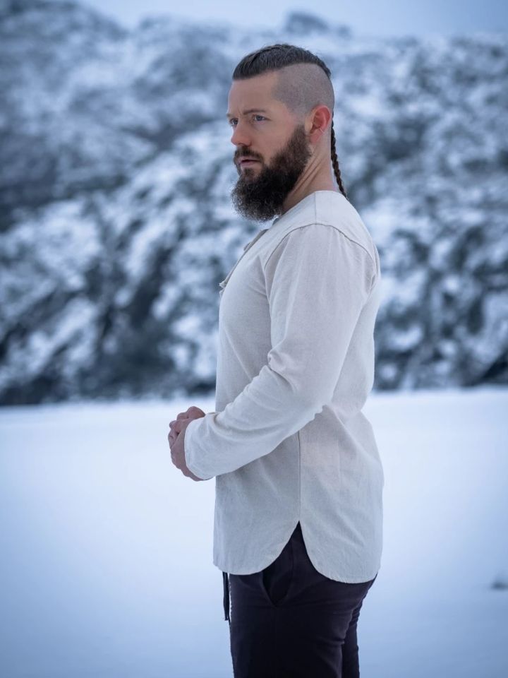 Medieval shirt Otto natural with side slits 2
