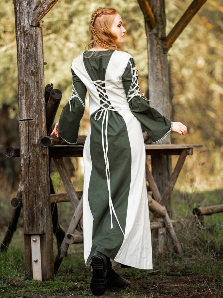 Medieval dress Amalia nature/green 2