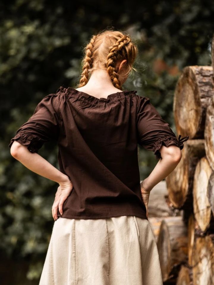 Brown cotton summer blouse 2