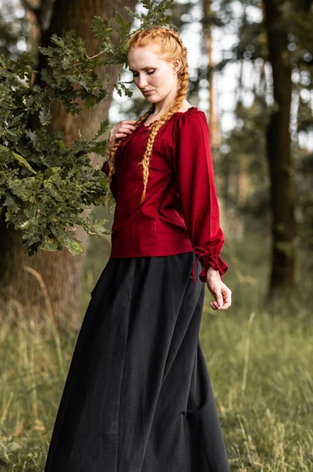 Blouse with lacing red XL 2