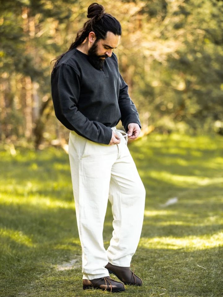 Cotton pants with lacing natural S 2