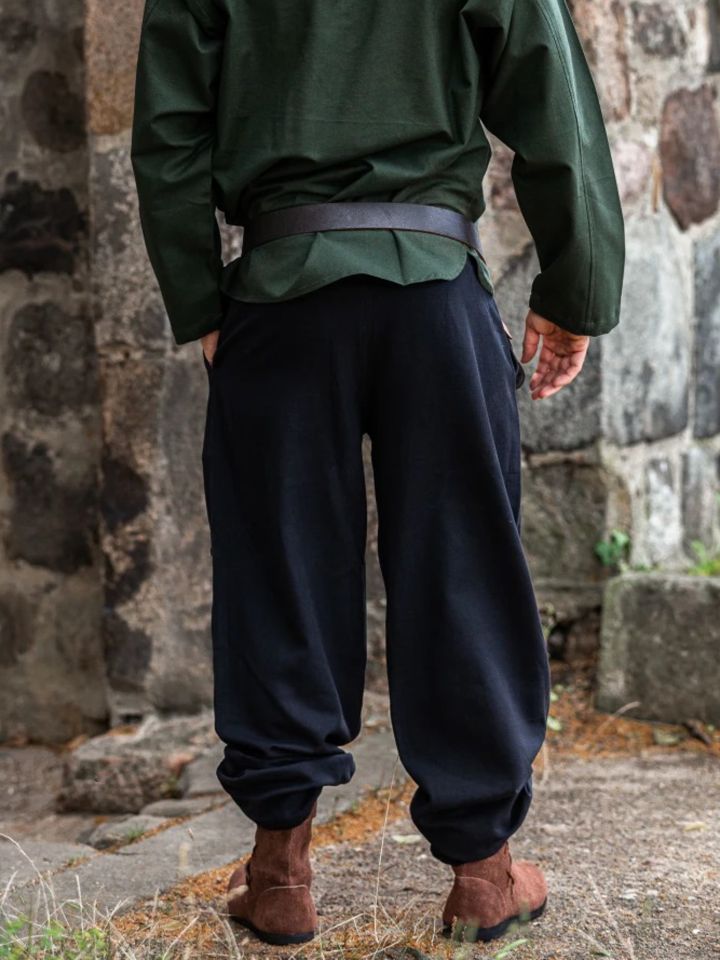 Cotton pants with lacing black 2