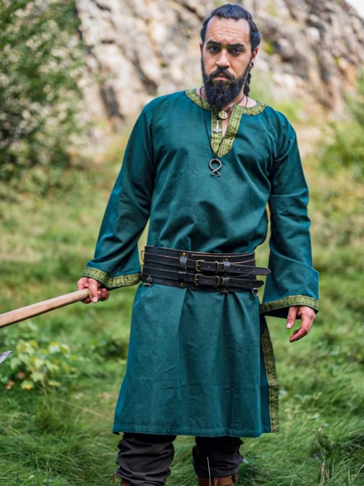 Tunic with border, green M 2