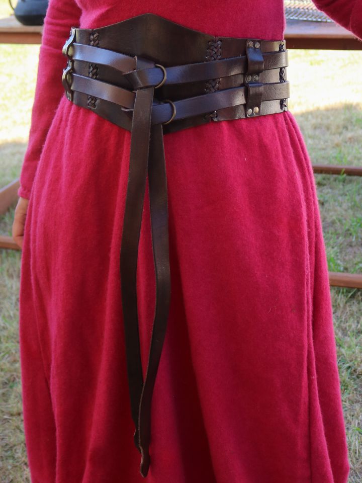 Wide double belt brown, unisex XXL 2