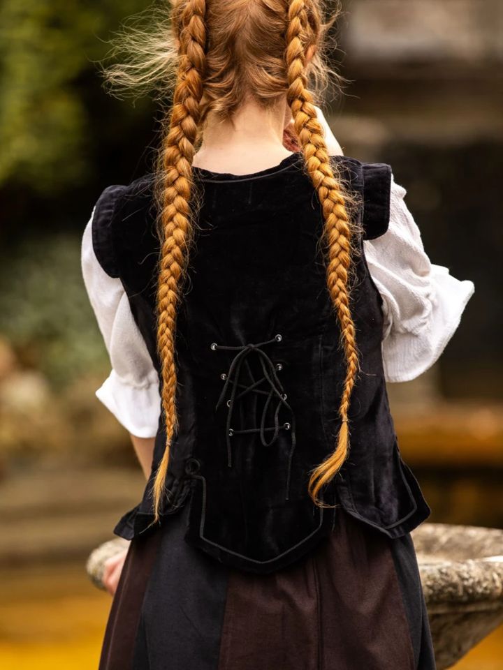 Bodice vest with metal buttons black 2