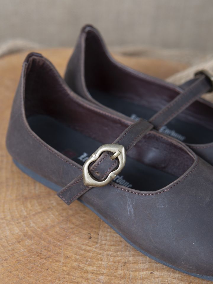 Rieke medieval shoes in brown nubuck leather 40 3