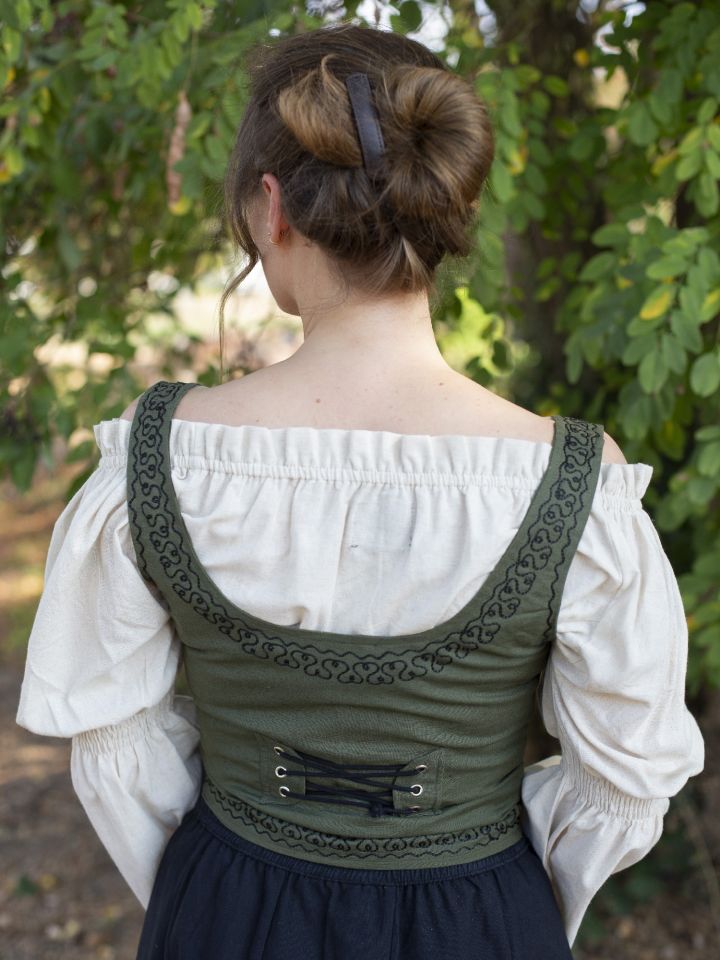 Underbust bodice with embroidery green 3